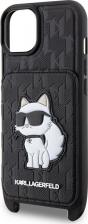 Чехол CG Mobile Чехол Lagerfeld Crossbody cardslot PU Saffiano Monogram NFT Choupette Hard для iPhone 14, черный