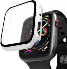 Чехол Deppa Кейс со стеклом для Apple Watch 1/2/3 series, 38 мм, Серебристый арт.47190
