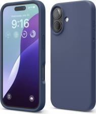 Чехол Elago Чехол для iPhone 16 силиконовый Liquid silicone с Soft touch, темно-синий