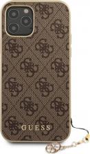 Чехол Guess Чехол 4G Charms Hard для iPhone 12 | 12 Pro, коричневый