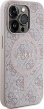 Чехол Guess Чехол для iPhone 13 Pro Max из экокожи с MagSafe Metal logo Hard Pink