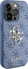 Чехол Guess Чехол для iPhone 15 Pro из экокожи 4G Big metal logo, синий