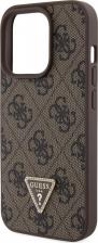 Чехол Guess Чехол для iPhone 15 Pro из экокожи 4G Triangle Diamond, коричневый