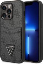 Чехол Guess Чехол PU 4G Double cardslot w Metal triangle logo Hard для iPhone 14 Pro Max, Черный