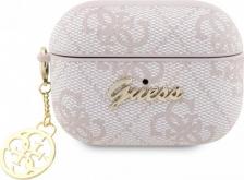 Чехол Guess Чехол PU leather 4G with metal logo and Heart charm для AirPods Pro 2, Розовый