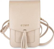 Чехол Guess Сумка для смартфонов Wallet Bag Saffiano look, бежевый