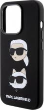 Чехол Karl Lagerfeld Чехол для iPhone 15 Pro Karl & Choupette heads Hard Black