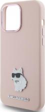 Чехол Karl Lagerfeld Чехол для iPhone 15 Pro Max силиконовый с эффектом Soft touch, розовый