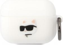 Чехол Karl Lagerfeld Чехол с карабином Silicone case NFT 3D Choupette для AirPods Pro, Белый