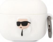 Чехол Karl Lagerfeld Чехол с карабином Silicone case NFT 3D Karl для AirPods 3, Белый