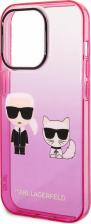 Чехол Lagerfeld Чехлы Чехол Karl & Choupette для iPhone 14 Pro, розовый градиент