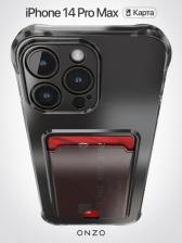 Чехол Onzo Чехол "CARD" для Apple iPhone 14 Pro Max, темно-прозрачный