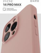 Чехол Onzo Чехол для iPhone 14 Pro Max с защитной покладкой из микрофибры, матовый розовый