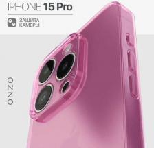 Чехол Onzo Чехол для iPhone 15 Pro тонкий, розовый прозрачный