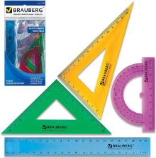 Чертежная принадлежность Brauberg Набор чертежный средний "Crystal", цветной, 210296