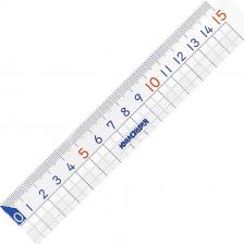 Чертежная принадлежность Юнландия Линейка пластик 15 см "ШКОЛЬНАЯ", прозрачная, европодвес, 210734