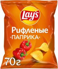 Чипсы, сухарики Lay's Чипсы картофельные рифленые паприка, 81 г
