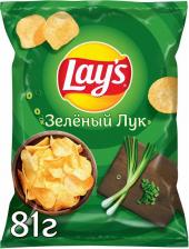 Чипсы, сухарики Lay's Чипсы картофельные зеленый лук, 81 г