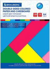 Цветная бумага Brauberg Набор картона и бумаги А4 ТОНИРОВАННЫЕ белый 16л