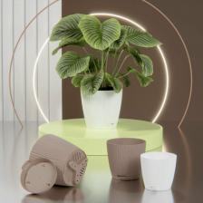 Декор/украшение Альтернатива Горшок цветочный Флис М8441 47837 белый 2 л 16х16х15см 1 шт с поддоном