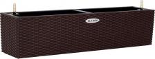 Декор/украшение Элластик-Пласт Кашпо декоративное Rattan 790х190х190 мм с автополивом 12 л коричневое