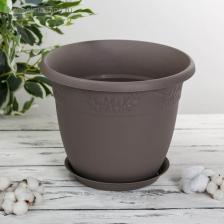 Декор/украшение IDEA Цветочное кашпо М-пластика Рябина с поддоном 22 л бежевый 1 шт