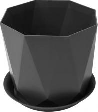 Декор/украшение IDEA Цветочное кашпо Призма с поддоном 2,6 л графитовый 1 шт