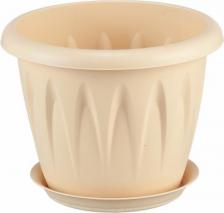 Декор/украшение IDEA Цветочное кашпо с поддоном алиция M3065WC 1,4 л белая глина 1 шт 4605196012477