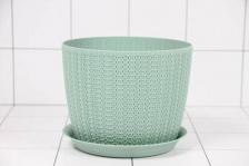 Декор/украшение IDEA Цветочное кашпо Вязание с поддоном 2,8 л фисташковый 1 шт