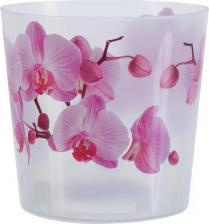 Декор/украшение IDEA Кашпо для орхидей Деко ?12.5 h12.5 см v1.2 л пластик белый/розовый 4605196023909