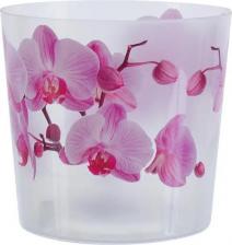 Декор/украшение IDEA Кашпо для орхидей Деко ?16 h15.5 см v2.4 л пластик белый/розовый 4605196023930