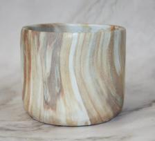 Декор/украшение Scheurich Кашпо Kubel LINO керамика, диаметр 14 см, высота 13 см, теплый мрамор 068067