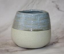 Декор/украшение Scheurich Кашпо Kubel Mica lightblue grey керамика, диаметр 11 см, высота 95 мм, светло-голубое на сером 063972