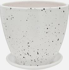 Декор/украшение Вещицы Горшок Терраццо, 1.4л, 13.5x13 см, 13.5x13.5x13 см, белый
