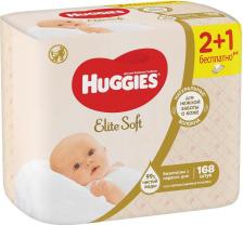 Huggies Детские салфетки влажные Elite Soft, без отдушки, 168шт