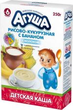 Каша Агуша молочная, рисовая-кукурузная, банан, кукуруза, 200 г