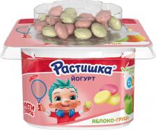 Йогурт Растишка груша-яблоко, с печеньем-с шоколадом, 118 г (детский йогурт)