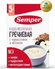 Каша Semper молочная, гречневая, чернослив-яблоко, 180 г
