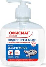 Мыло ОфисМаг Мыло-крем жидкое 300 г, "Премиум жемчужное", с антибактериальным эффектом, дозатор, 606782