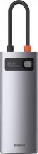 Док-станция Baseus USB-концентратор Metal Gleam Series 6-in-1 Multifunctional Type-C HUB Docking Station Grey CAHUB-CW0G 6953156204645