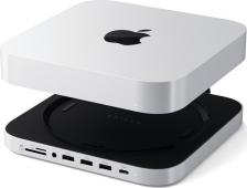 Док-станция Satechi Аксессуар Хаб Stand & Hub for Mac Mini Studio with NVME & SSD Enclosure Silver ST-GMMSHS