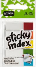 Другие канцтовары Attache Клейкие закладки пластиковые 5 цветов по 20 листов 45x12 мм