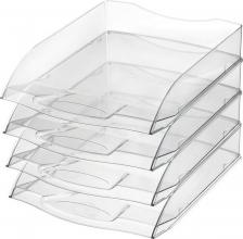 Другие канцтовары Attache Лоток для бумаг горизонтальный прозрачный (4 штуки в упаковке) 4670072079523