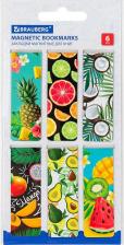 Другие канцтовары Brauberg Закладки для книг МАГНИТНЫЕ FRUITS набор 6 шт