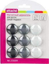 Другое оборудование для проекторов, панелей, экранов, досок Attache Магнитный держатель для досок 30 мм,9шт/уп,серый градиент