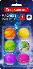 Другое оборудование для проекторов, панелей, экранов, досок Brauberg Магниты 272517, комплект 6 шт
