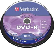 DVD-R диск Verbatim R 16x 4.7Gb CakeBox Verbatim 43498 0804-03 10 шт