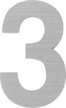 Дверная цифра Fuaro Цифра самоклеящаяся 3 SS304 50х30 мм сатинированный хром