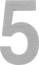 Дверная цифра Fuaro Цифра самоклеящаяся 5 SS304 50х30 мм сатинированный хром