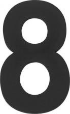 Дверная цифра Fuaro Цифра самоклеящаяся 8 SS304 50х30 мм черная